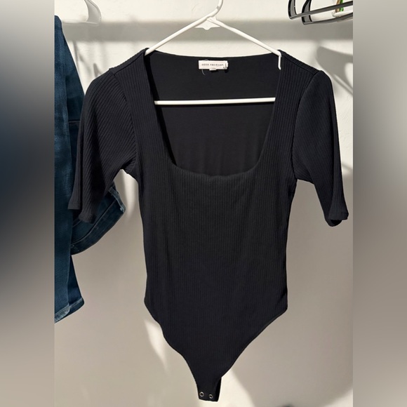 Good American Tops - Good American Black Bodysuit